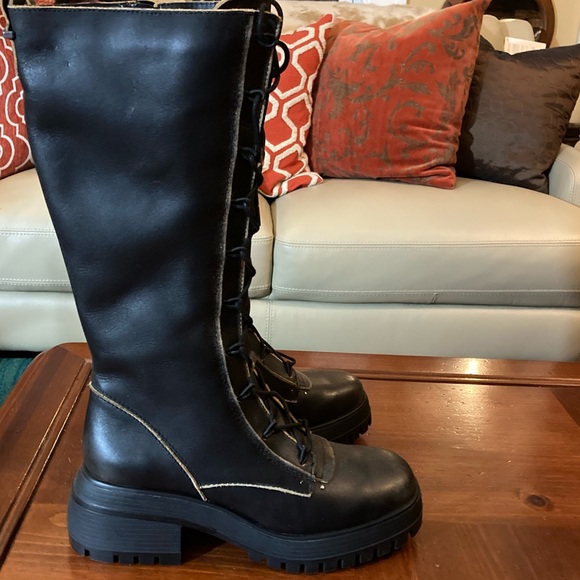 Franco Sarto Black ‘Jasper’ Lace-Up Boots - Picture 6 of 15